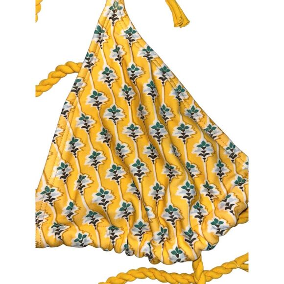 Rhode x Target Women's Dainty Lotus Print Triangle Bikini Top Size Medium Yellow - Picture 5 of 5